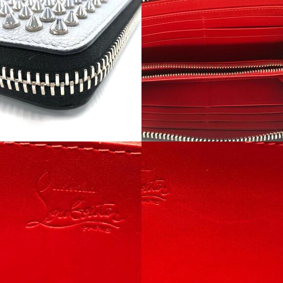 Christian Louboutin round zip long wallet grey leather - Picture 4 of 5